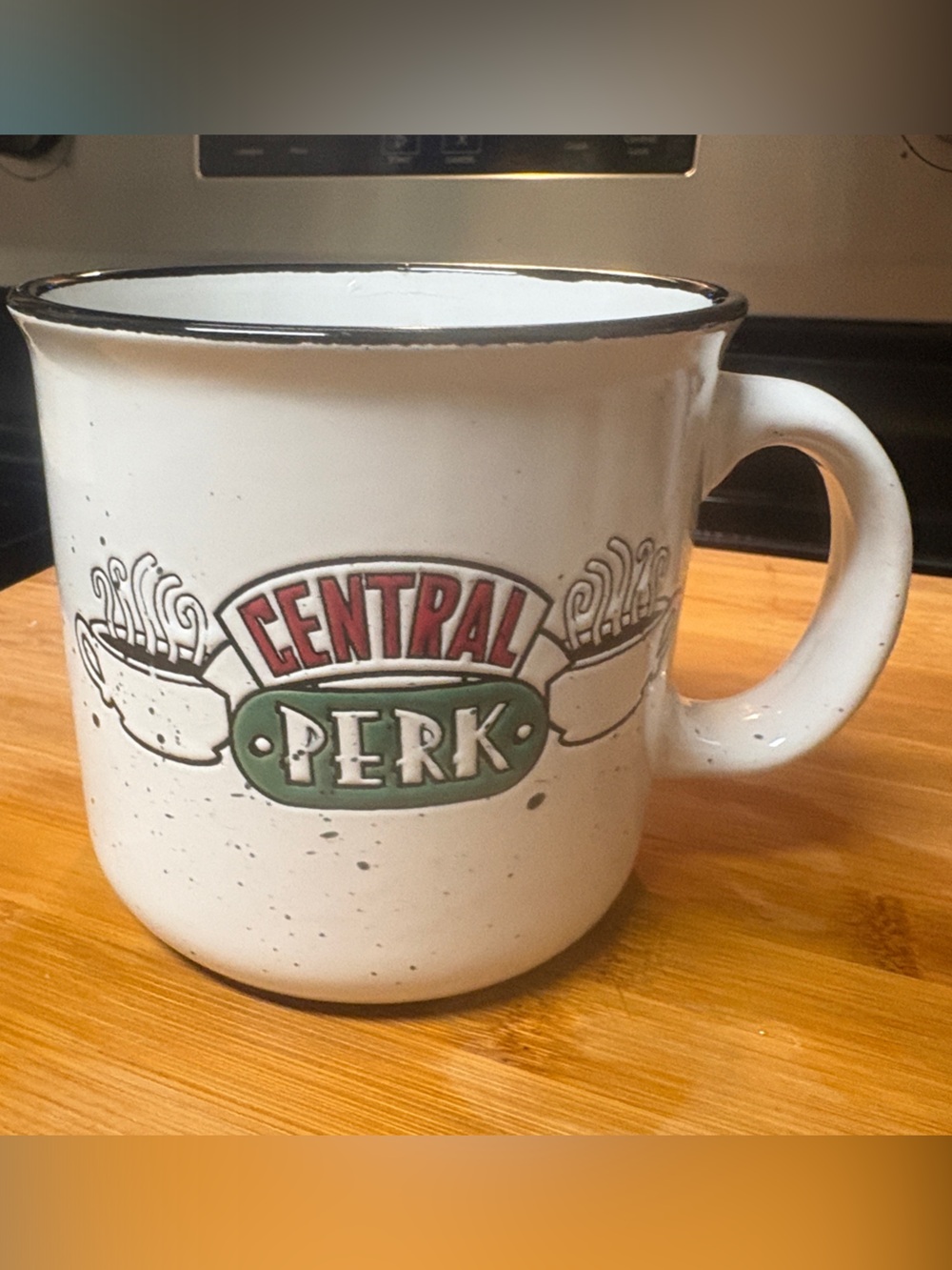 FRIENDS Central Perk Ceramic Mug - White with Green & Red Logo 20 oz